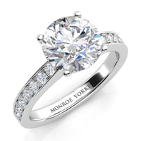 Danae – Platinum Round Brilliant Diamond Engagement Ring with Shoulder Diamonds thumbnail 2