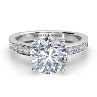 Danae – Platinum Round Brilliant Diamond Engagement Ring with Shoulder Diamonds thumbnail 1