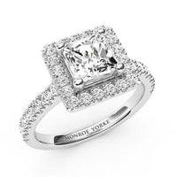 Dawn - Princess Cut Diamond Halo Ring. Timeless Elegance thumbnail 1