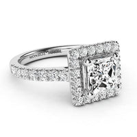Dawn - Princess Cut Diamond Halo Ring. Timeless Elegance thumbnail 3