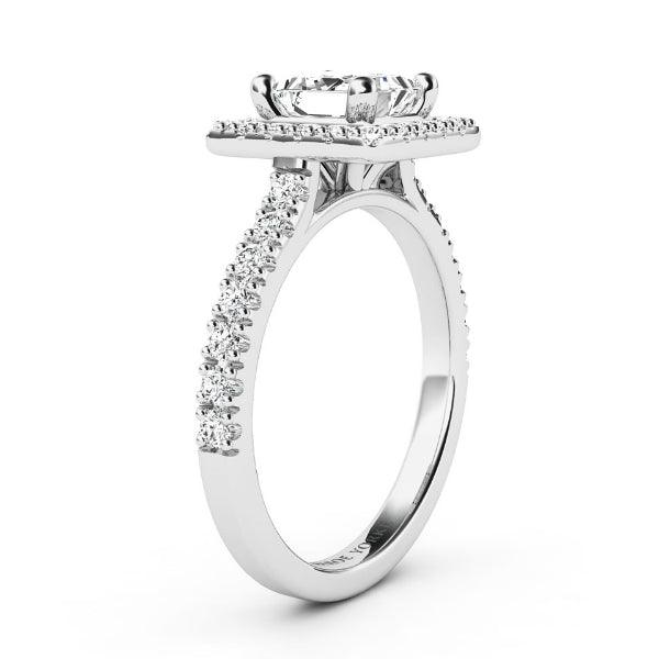Dawn princess cut diamond ring - side view