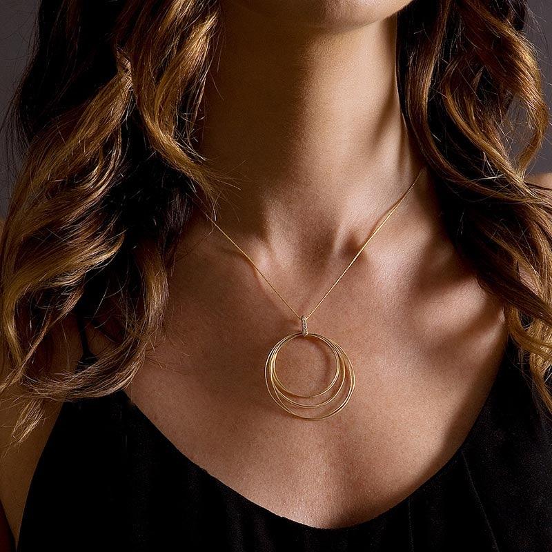 Cassini Diamond Pendant on Neck — view 2