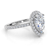 Dune – Pear Cut Halo Engagement Ring Setting in Platinum thumbnail 4