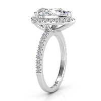 Dune – Pear Cut Halo Engagement Ring – A Regal Crown of Timeless Elegance thumbnail 5