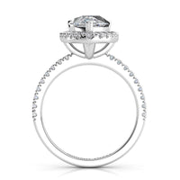 Dune – Pear Cut Halo Engagement Ring Setting in Platinum thumbnail 6