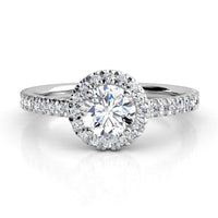 Ecco Round Brilliant Diamond Halo Engagement Ring – 18ct Gold Collection thumbnail 1