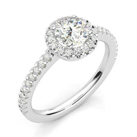 Ecco Round Brilliant Diamond Halo Engagement Ring – Platinum thumbnail 2