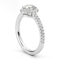 Ecco Round Brilliant Diamond Halo Engagement Ring – Platinum thumbnail 4