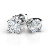 Ella round diamond stud earrings - White gold. Total 0.40 carats. 