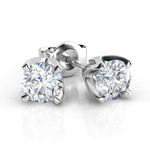 Ella - half carat diamonds stud earrings. White gold. 0.50 carats. Lab grown diamonds