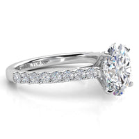 Elodie - Platinum Oval Cut Diamond Ring thumbnail 3