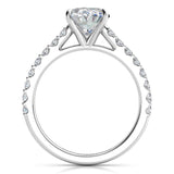 Elodie - Diamond Ring in platinum Side View. 