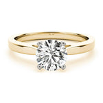 Elora - round diamond solitaire ring. Yellow gold band 