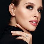 Enya diamond engagement ring on hand