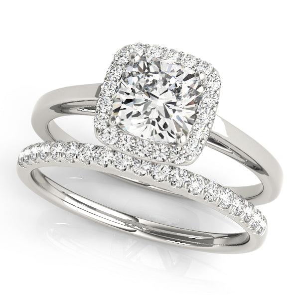 Erin — Cushion Lab Grown Diamond Halo Engagement Ring — hand-finished lab grown engagement ring by Monroe Yorke Diamonds — view 5