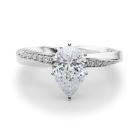 Etta — Pear Cut Lab Grown Diamond Engagement Ring with Pavé Band thumbnail 4