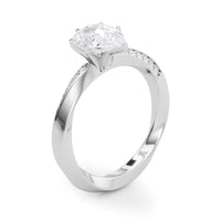 Etta — Pear Cut Lab Grown Diamond Engagement Ring with Pavé Band thumbnail 5