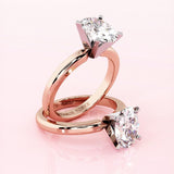 Eva - Oval diamond solitaire engagement ring in rose gold