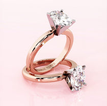 Eva - Oval diamond solitaire engagement ring in rose gold