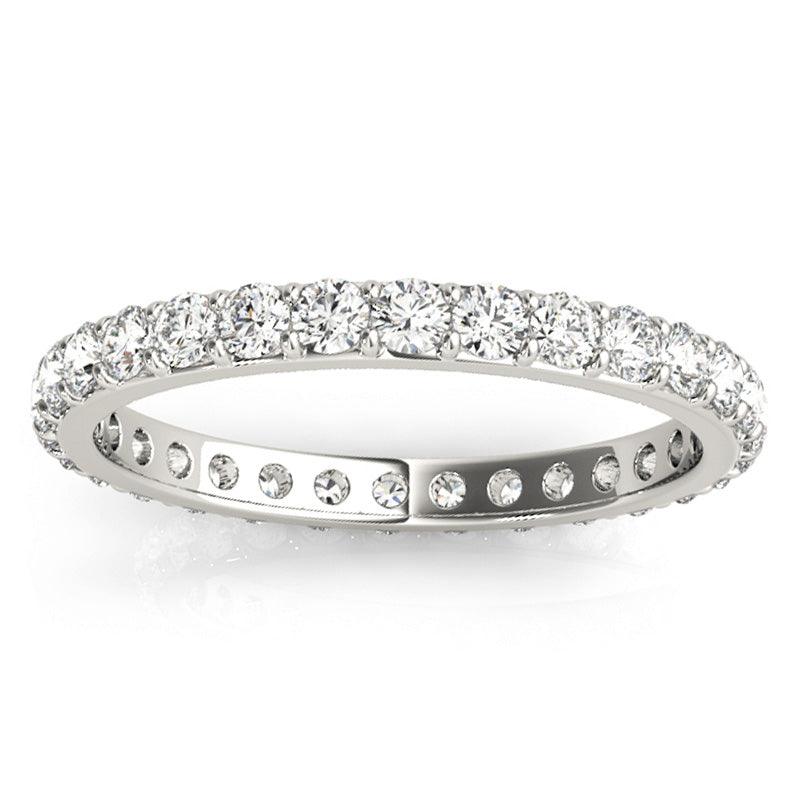 Evie diamond wedding and eternity ring. Diamonds all the way around the band. White gold or platinum