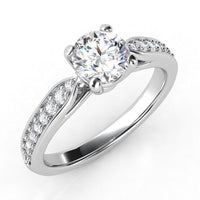 Felice - Round Diamond Ring with Side Diamonds thumbnail 2
