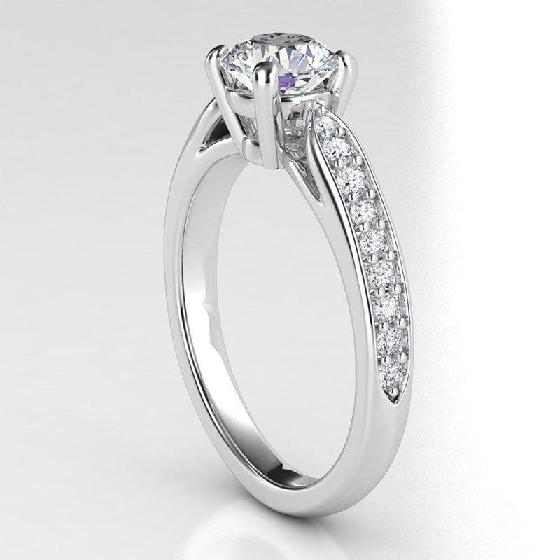 Felice - Diamond engagement ring side view 2 show the beautiful details of this ring. 