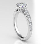 Felice in platinum - Diamond engagement ring. Side view 2 showing the beautiful detail of this ring. 