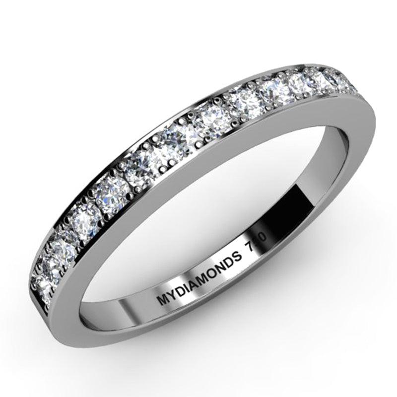 Fiona Ladies Diamond Wedding Ring, 0.30 carats. Top View. White gold or platinum. 