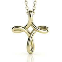 Fluid Wire Cross Pendant in Yellow Gold thumbnail 1