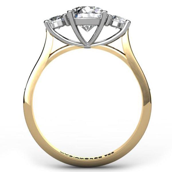 Forever trilogy ring. Side view showing the beautiful detail of this ring
