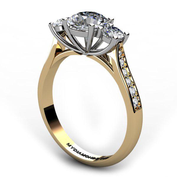 Forever trilogy ring showing the beautiful detail of this ring