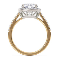 Frankie Gold Cushion Cut Diamond Halo Engagement Ring thumbnail 5