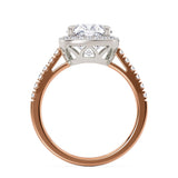 Frankie Rose Gold - Cushion Cut Halo Engagement Ring - Monroe Yorke Diamonds