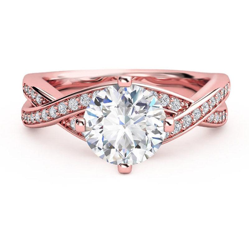 Galexia - unique diamond engagement ring. Rose Gold version — view 3