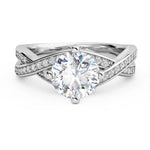 Galexia - unique diamond engagement ring. Intertwined bands