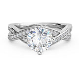 Galexia - unique diamond engagement ring. Intertwined bands