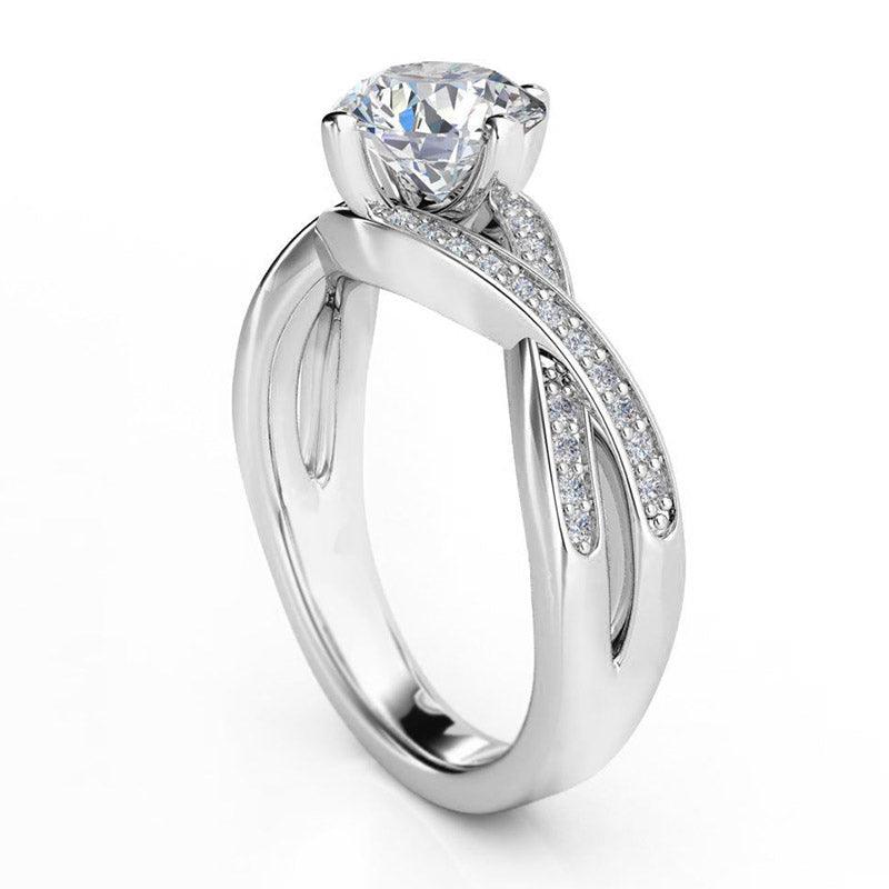 Galexia - unique diamond engagement ring.  Side view