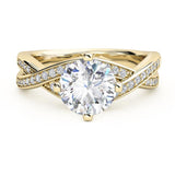 Galexia - unique diamond engagement ring.  Yellow Gold Version
