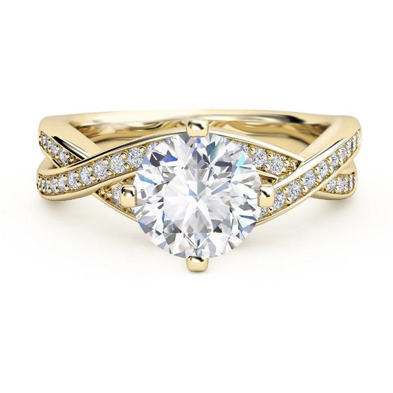 Galexia - unique diamond engagement ring.  Yellow Gold Version