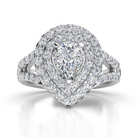 Galina Pear Cut Double Halo Diamond Engagement Ring thumbnail 1