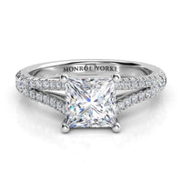 Gemma - Platinum Double Band Princess Cut Diamond Ring thumbnail 1