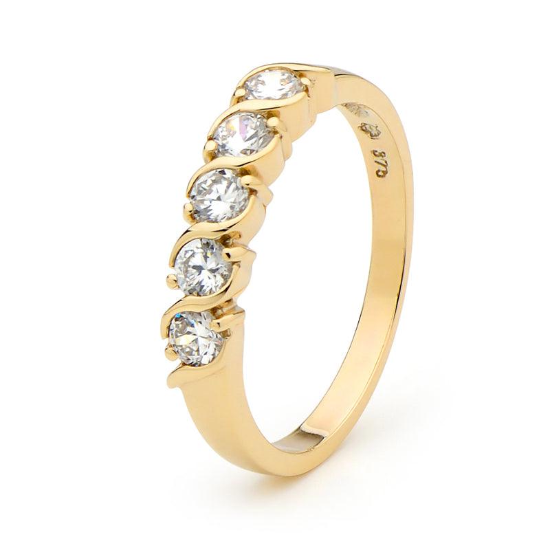 Cubic Zirconia Gold Eternity Ring - Monroe Yorke Diamonds