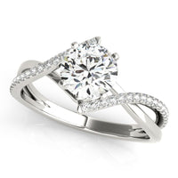 Greta — Round Lab Grown Diamond Engagement Ring with Diamond Shoulders thumbnail 2