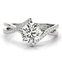 Greta — Round Lab Grown Diamond Engagement Ring with Diamond Shoulders thumbnail 4