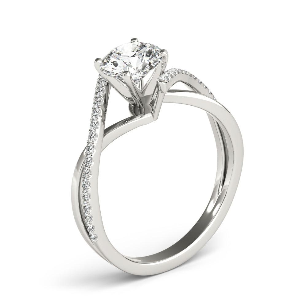 Greta — Round Lab Grown Diamond Engagement Ring with Diamond Shoulders — hand-finished lab grown engagement ring by Monroe Yorke Diamonds — view 5