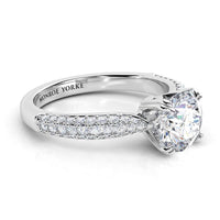 Harper – Platinum Round Diamond Engagement Ring with Three Rows of Diamonds thumbnail 3