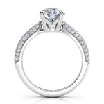 Harper in platinum - showing the details of the centre setting. 