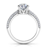 Harper in platinum - showing the details of the centre setting. 