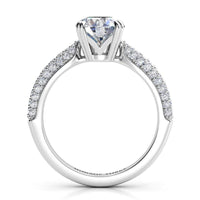 Harper – Platinum Round Diamond Engagement Ring with Three Rows of Diamonds thumbnail 5