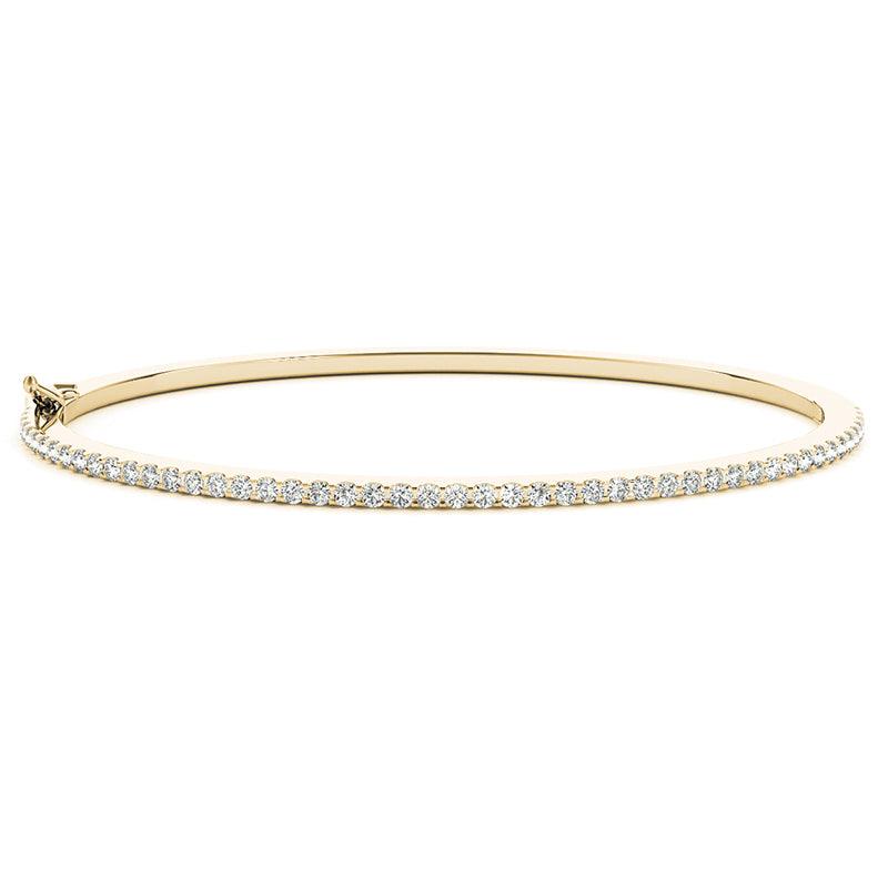Hazel diamond bangle in yellow gold — view 3